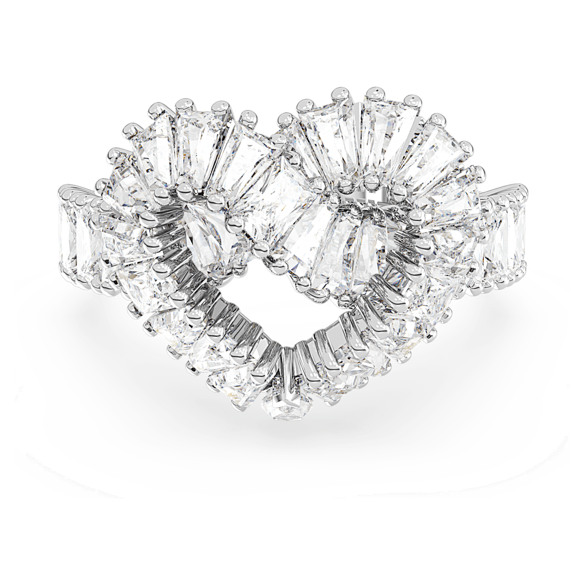 

Swarovski Matrix 个性戒指, 混合切割, 心形, 白色, 镀铑