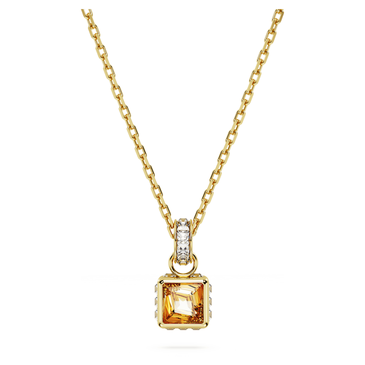 

Swarovski Stilla 链坠, 方形切割, 黄色, 镀金色调