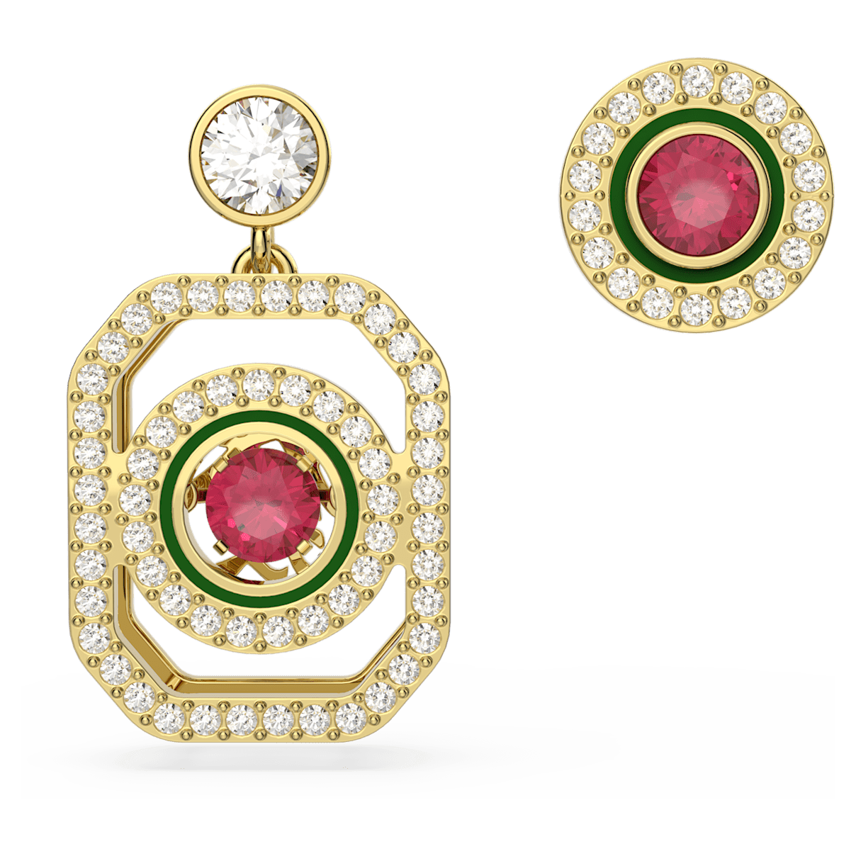 

Swarovski Alea 水滴形耳环, 非对称设计, 流光溢彩, 镀金色调