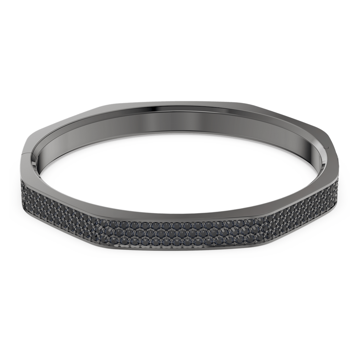 

Swarovski Bracciale rigido Dextera, Forma ottagonale, Nero, Placcato rutenio