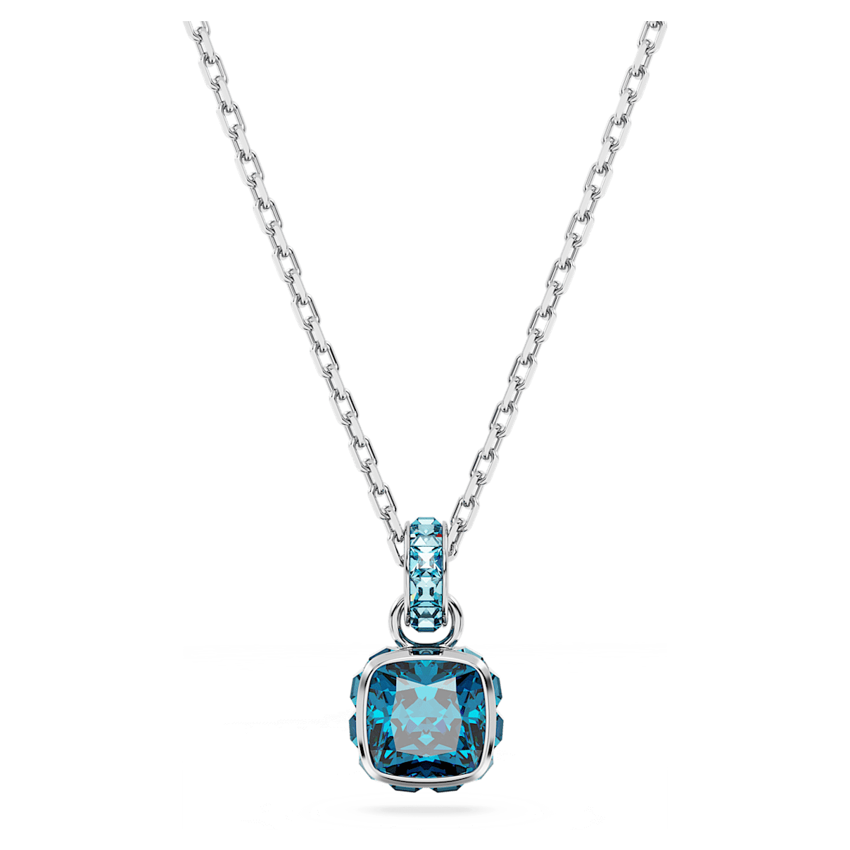

Swarovski Birthstone 链坠, 方形切割, 十二月, 蓝色, 镀铑
