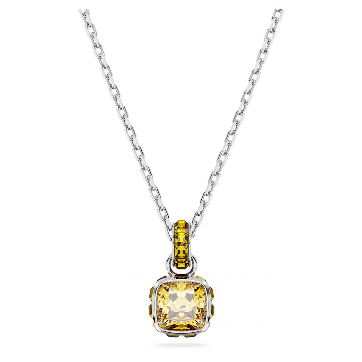 

Swarovski Birthstone 链坠, 方形切割, 十一月, 黄色, 镀铑