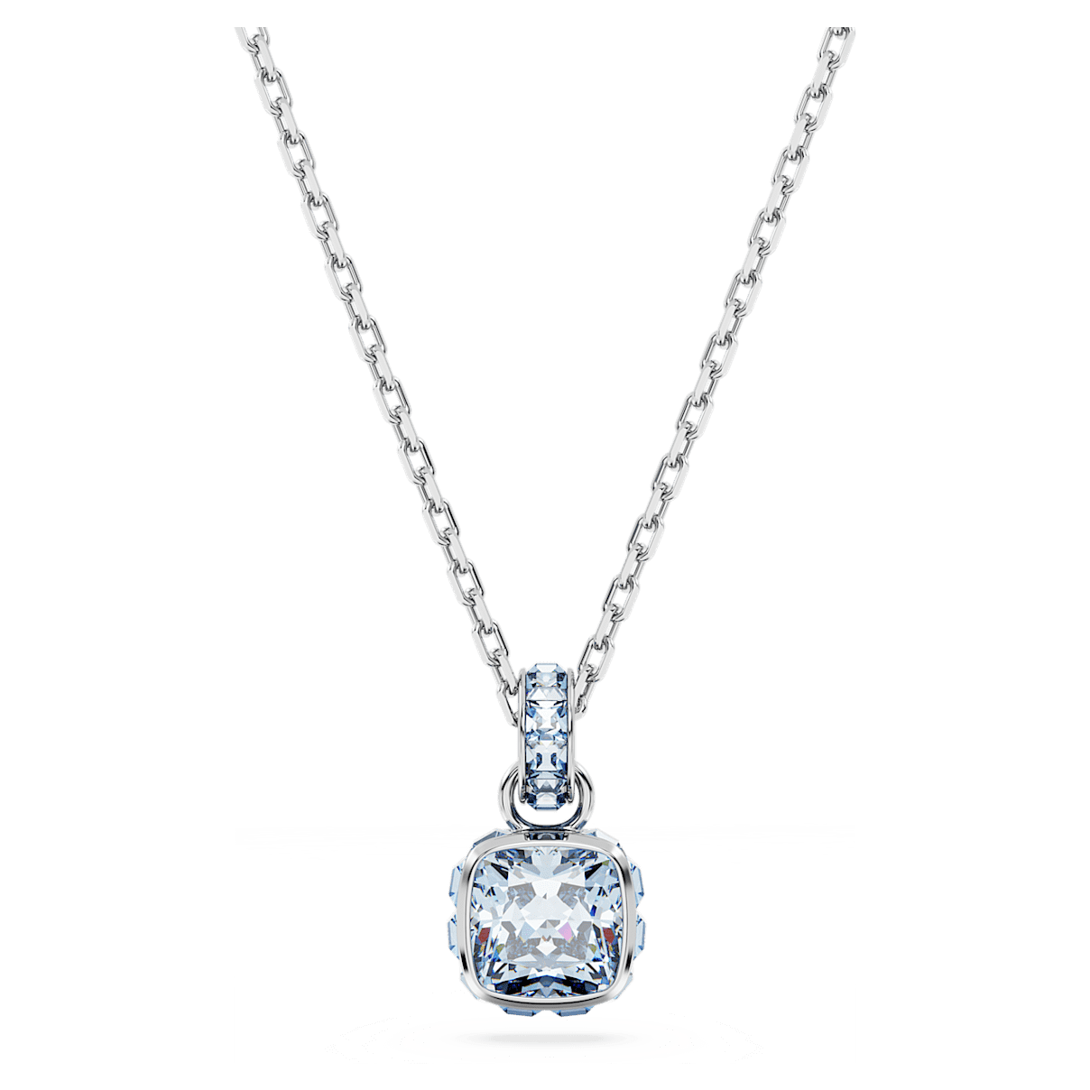 

Swarovski Birthstone 链坠, 方形切割, 三月, 蓝色, 镀铑