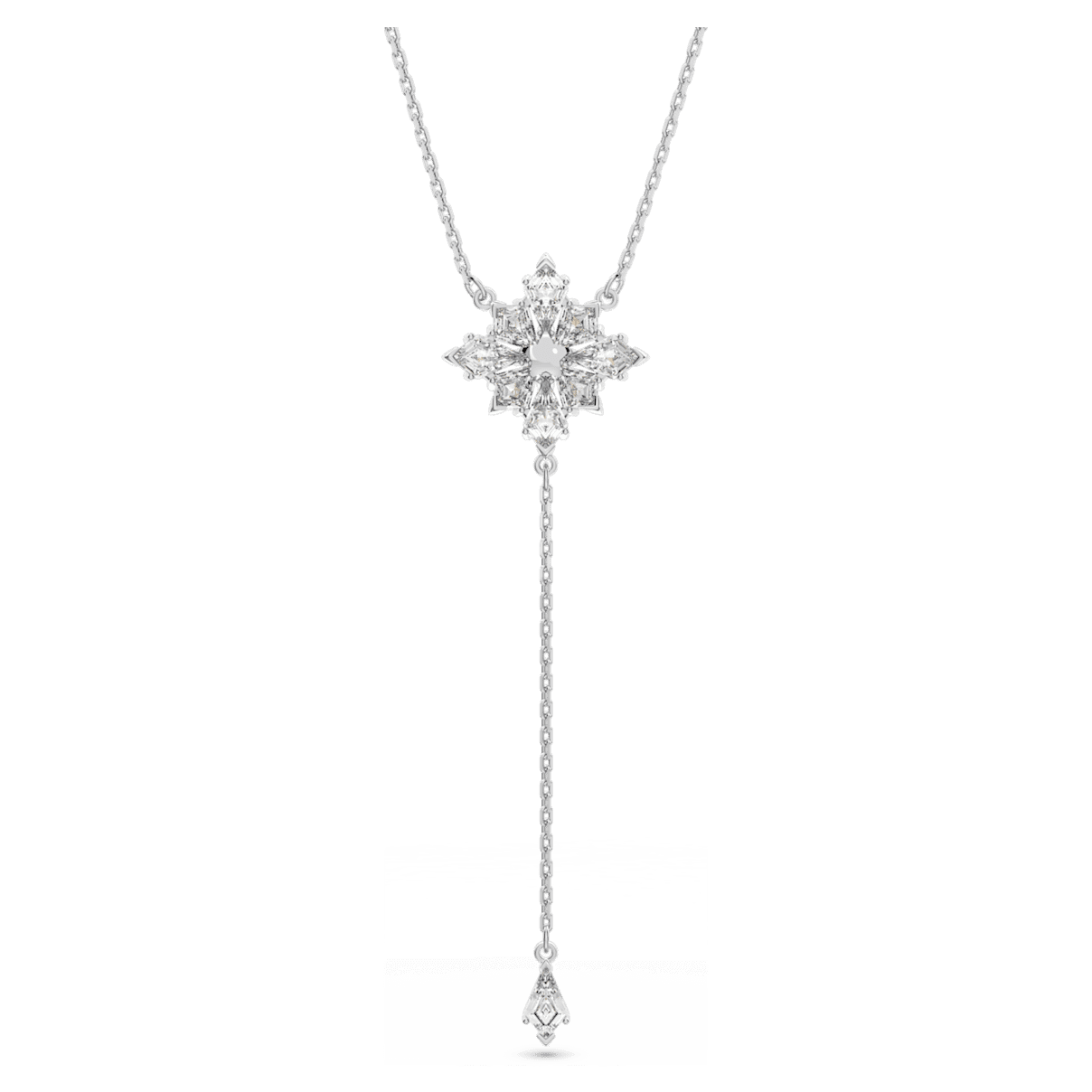 

Swarovski Stella Y形项链, 星星, 白色, 镀铑