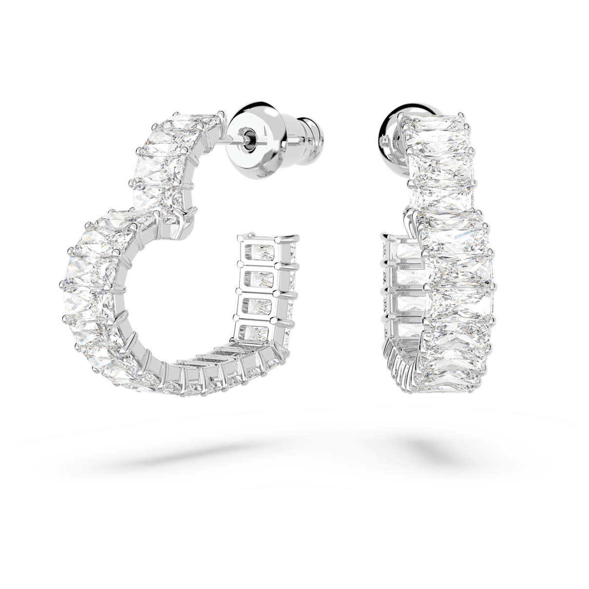 

Swarovski Matrix 大圈耳环, 心形, 小码, 白色, 镀铑
