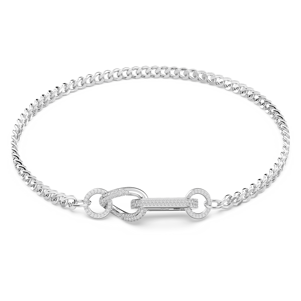 

Swarovski Dextera 项链, 密鑲, 混合連結, 白色, 镀铑