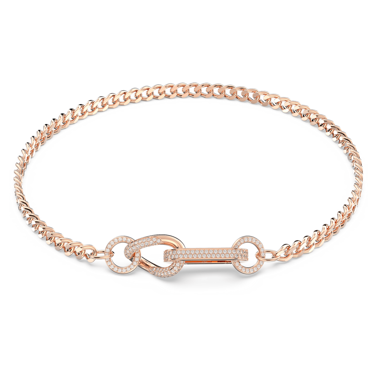 

Swarovski Dextera 项链, 密鑲, 混合連結, 白色, 镀玫瑰金色调