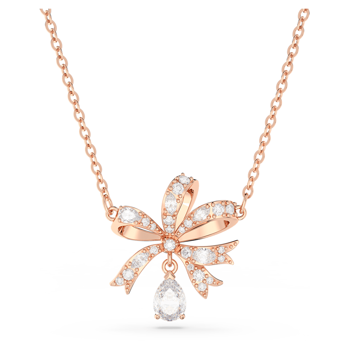 

Swarovski Volta 项链, 蝴蝶结, 小码, 白色, 镀玫瑰金色调