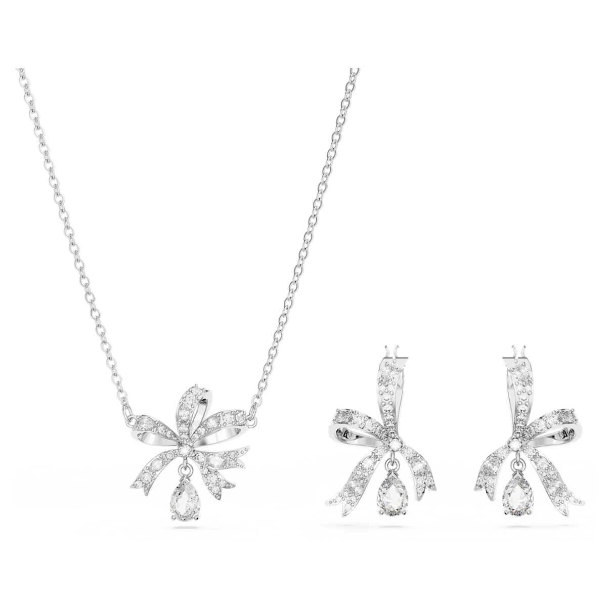 

Swarovski Volta 套装, 蝴蝶结, 白色, 镀铑