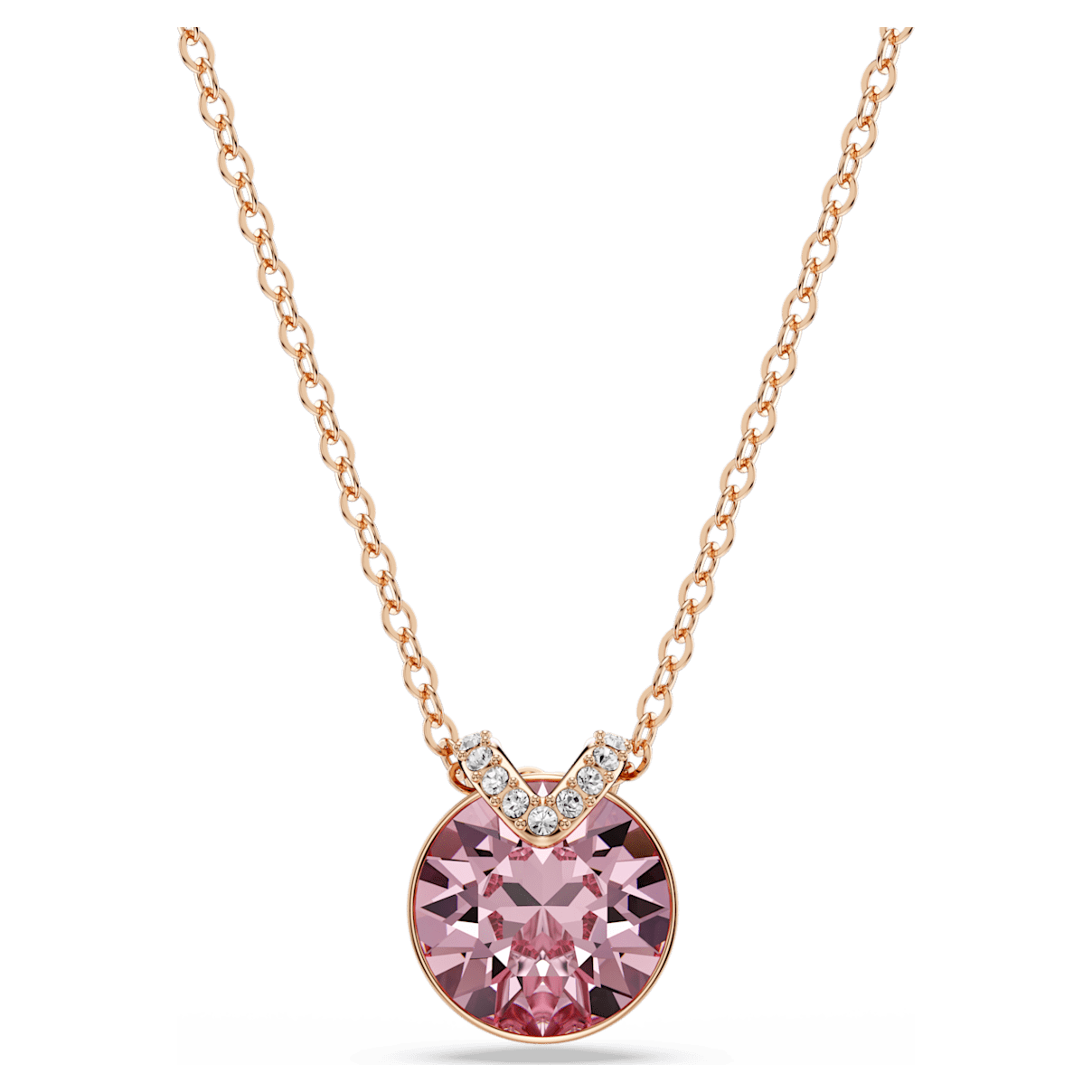 

Swarovski Bella V 链坠, 圆形切割, 粉红色, 镀玫瑰金色调
