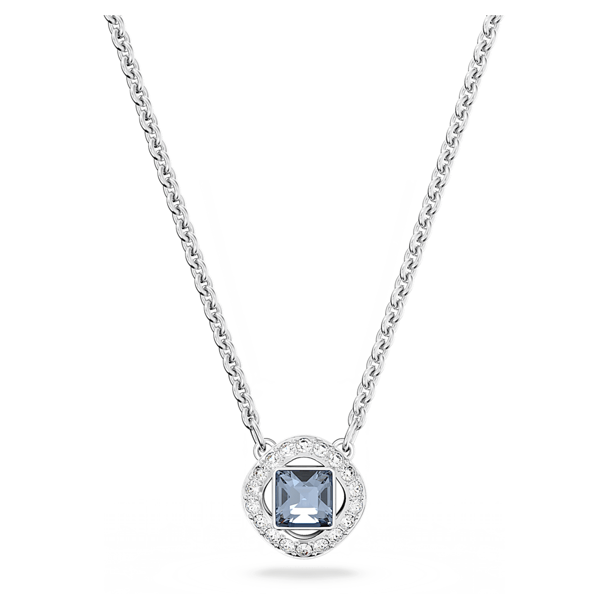 

Swarovski Angelic 项链, 方形切割, 蓝色, 镀铑