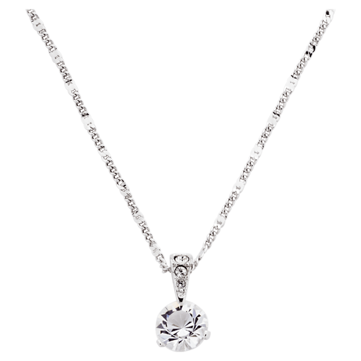 

Swarovski Solitaire 链坠, 白色, 鍍白金色