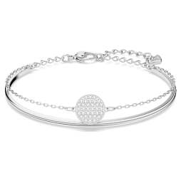 【SWAROVSKI】 Ginger バングル ブレスレット [正規品] Ginger バングル, ホワイト, ローズゴールドトーン・プレー