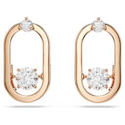 Hyperbola スタッドピアス, インフィニティ, ホワイト, ローズゴールド