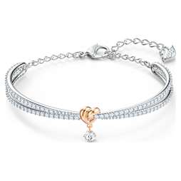 SWAROVSKI リボン LIFELONG ブレスレット Lifelong Bow bangle, Bow, White, Mixed metal finish | Swarovski