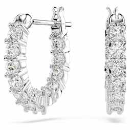 Dextera フープピアス, オクタゴンシェイプ, ラウンドカット, 小