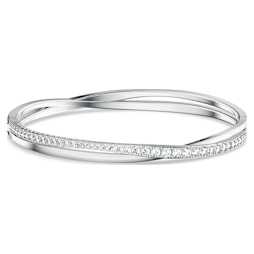 美品　Swarovski Hyperbola バングル（新品、未使用品） Hyperbola バングル, ラウンドカット, ホワイト, ミックスメタル