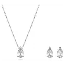 Gabriella pendant, White, Rhodium plated | Swarovski