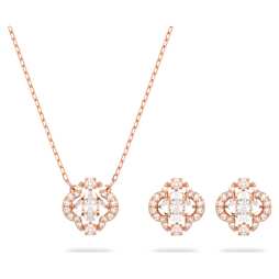 swarovski スワロフスキー unaセット シルバー Una セット, ミックスカット, ホワイト, ロジウム・プレーティング