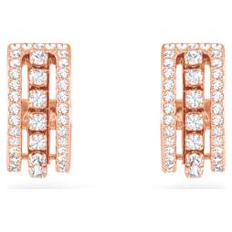 Hyperbola スタッドピアス, インフィニティ, ホワイト, ローズゴールド