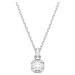 Birthstone pendant, Square cut, December, Blue, Rhodium Birthstone pendant, Square cut, December, Blue, Rhodium