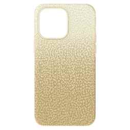 High smartphone case, iPhone® 14, Gold tone | Swarovski