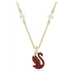 Swan ペンダント, スワン, ブラック, ミックスメタル仕上げ | Swarovski