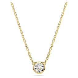 ★SWAROVSKI★ Stilla White Gold Necklace 5636703 Constella pendant, Round cut, White, Gold-tone plated