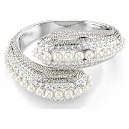 ブレスレット SWAROVSKI Matrix Rhodium Bangle Bracelet M 5692519 Swarovski Matrix Mixed Cuts Medium Bangle, White and Rhodium