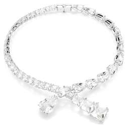 Matrix フープピアス, ペアカット, ホワイト, ロジウム・プレー