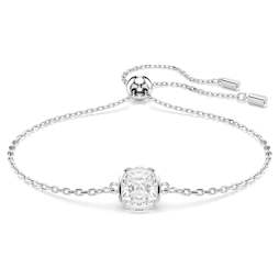 Birthstone 手鏈, 方形切割, 六月, 粉紅色, 鍍白金色| Swarovski