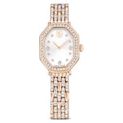 Swarovski オクタゴンカット ブレスレット 時計 ウォッチ, オクタゴンカット ブレスレット, ピンク, ローズ