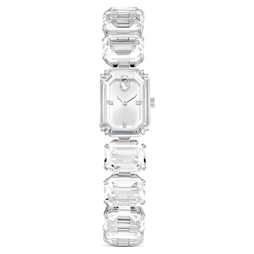 Matrix Octagon watch, Baguette cut, Metal bracelet, Silver