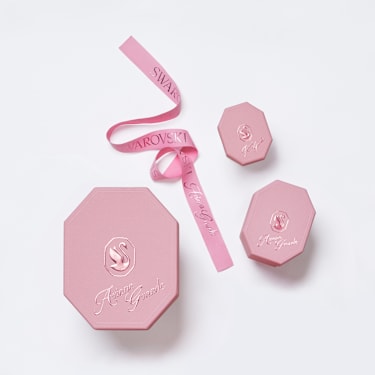 Brățară fixă Ariana Grande x Swarovski, Perlă de cristal, Tăietură baghetă, Albă, Placat cu rodiu - Swarovski, 5720863