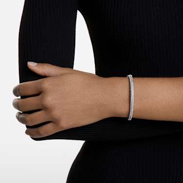 Dextera bangle, White, Stainless steel - Swarovski, 5032846