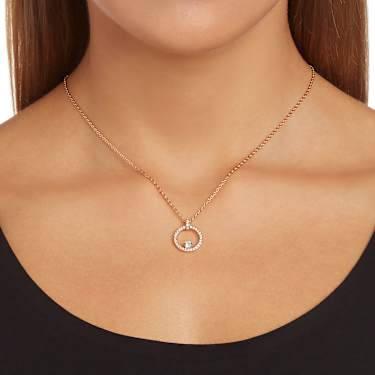 Constella pendant, White, Rose gold-tone plated