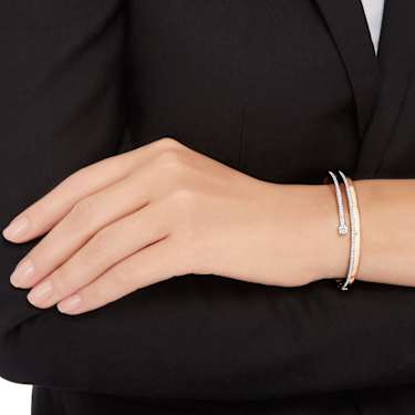 Bracelete Fresh, Lapidação redonda, Branca, Lacado a rosa dourado - Swarovski, 5217727