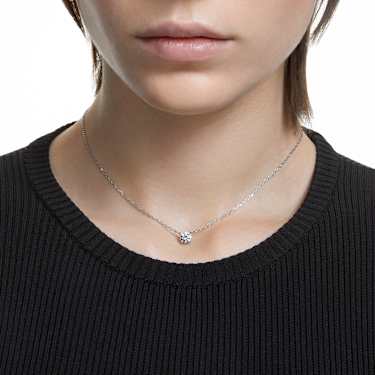 Stilla Attract necklace Round cut White Rhodium plated Swarovski