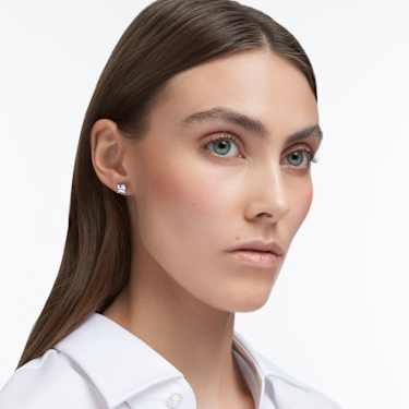 Stilla Attract Ohrstecker, Kissenschliff, Weiß, Rhodiniert - Swarovski, 5430365