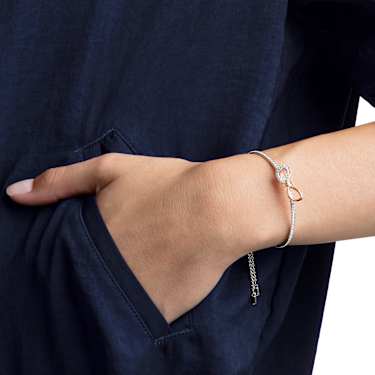 Lifelong Bow กำไล, โบว์, ขาว, เคลือบโลหะหลากชนิด - Swarovski, 5447079