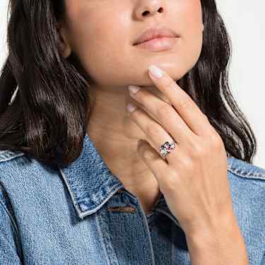 Looney Tunes Sylvester Motif Ring, Multi-colored, Rhodium plated - Swarovski, 5487638