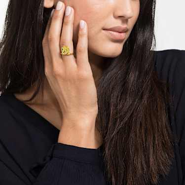 Anillo Looney Tunes Piolín, amarillo, Baño en tono Oro - Swarovski, 5488600