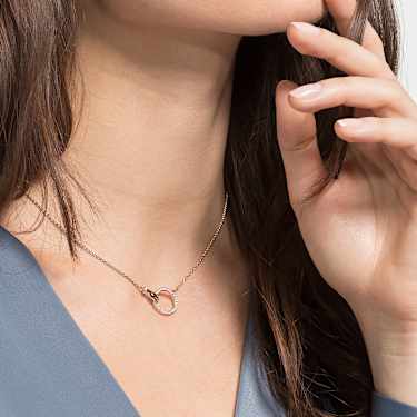 Symbolica necklace, Hand, White, Rose gold-tone plated - Swarovski, 5489573