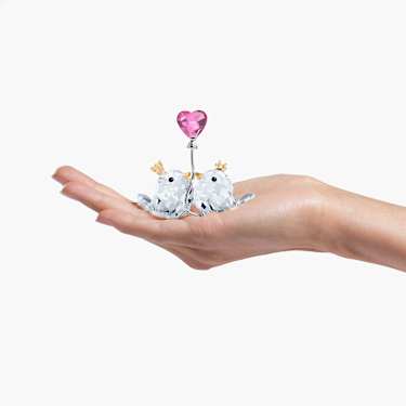 Zakochane ptaszki, Różowe serce - Swarovski, 5492226