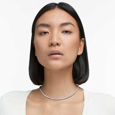 Collier Matrix Tennis, Taille ronde, Blanc, Métal rhodié - Swarovski, 5494605