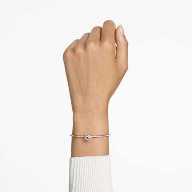 Swarovski Sparkling Dance 手镯, 圆形切割, 白色, 镀玫瑰金色调 - Swarovski, 5497483