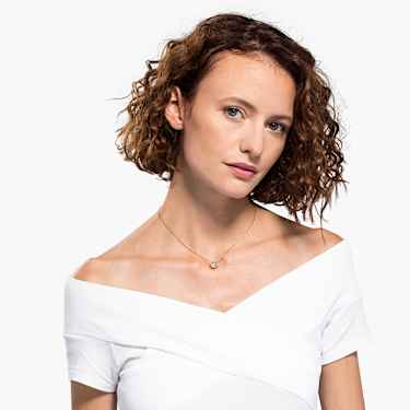 Una ketting, Klavertje, Roze, 18k roségouden afwerking - Swarovski, 5514488