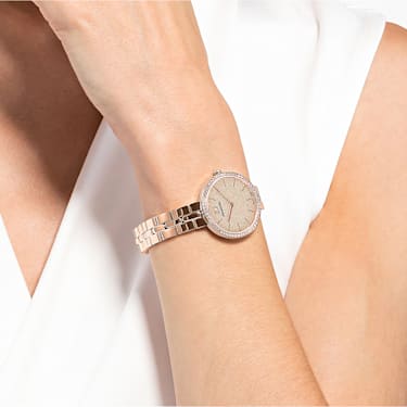 Cosmopolitan 腕表, 瑞士制造, 金属手链, 粉红色, 玫瑰金色调润饰 - Swarovski, 5517800