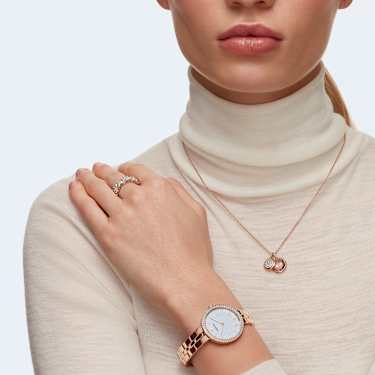 Orologio Cosmopolitan, Fabbricato in Svizzera, Bracciale di metallo, Tono oro rosa, Finitura in tono oro rosa - Swarovski, 5517803