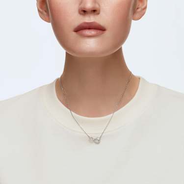 Hyperbola 項鏈, Infinity, 白色, 鍍白金色 - Swarovski, 5520576